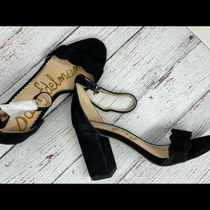 NWT SAM EDELMAN ODILA black suade size 4 pump / sandals
